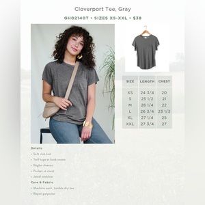 Matilda Jane Cloverport Tee, gray size XL